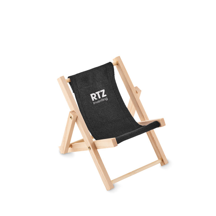 Deckchair-shaped phone stand Nero item picture printed