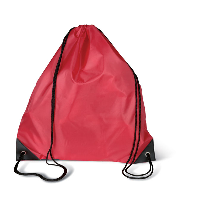 190T Polyester drawstring bag Rosso item picture front