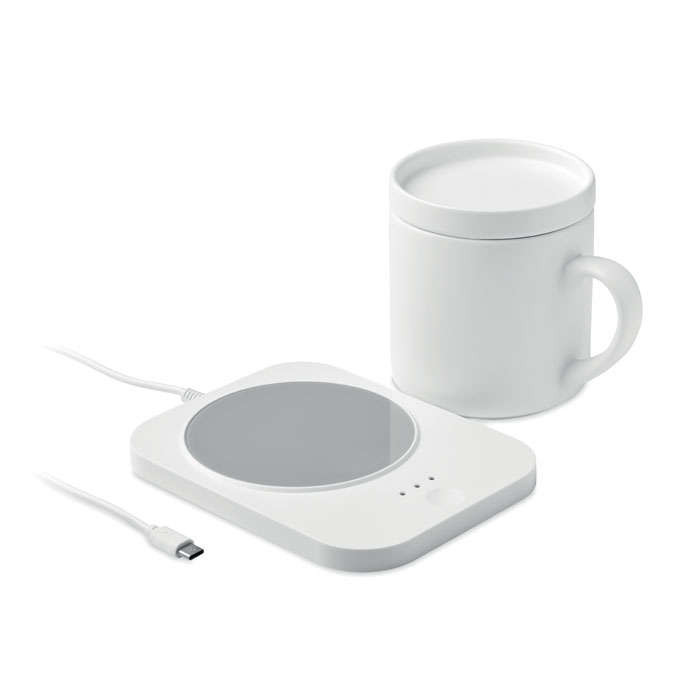 Wireless charger mug warmer set Bianco item picture 7