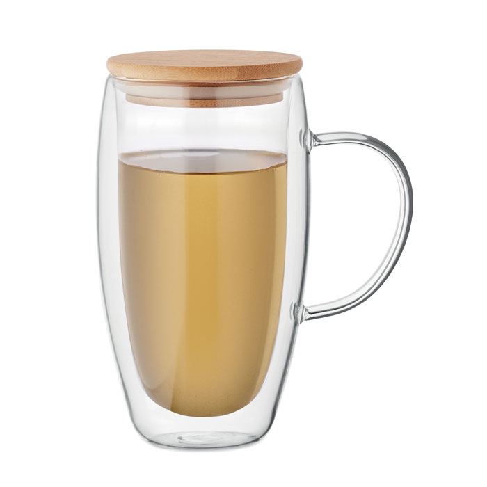 Double wall glass mug 450ml Trasparente item picture 1