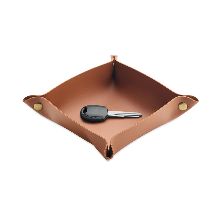 Svuotatasche pieghevole in PU Marrone item picture back