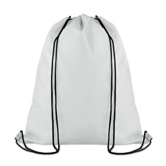 210D Polyester drawstring bag Bianco item picture back