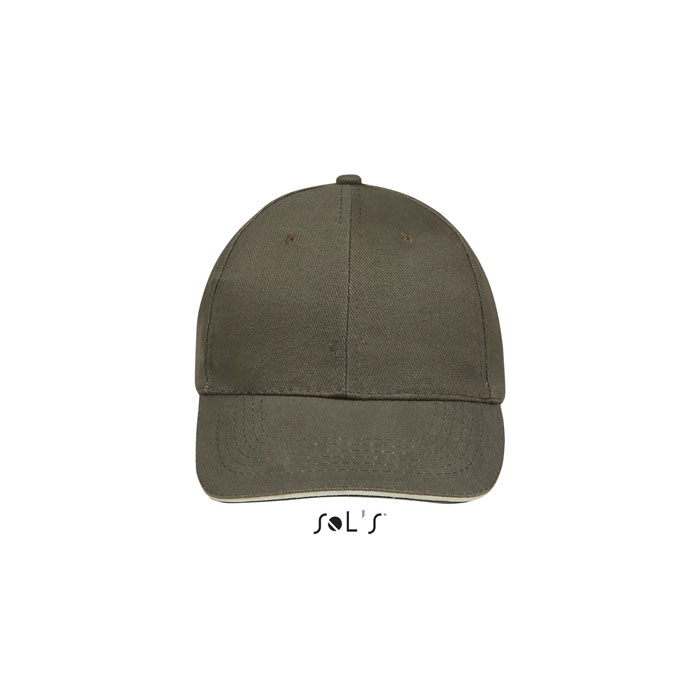 BUFFALO SIX PANEL CAP Esercito/Beige item picture front