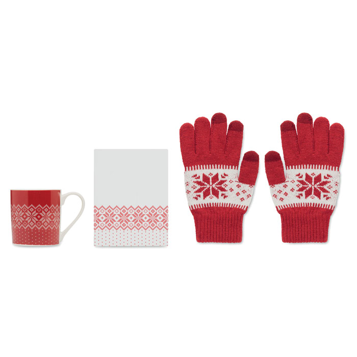 Winter gift mug and gloves set Rosso item picture top
