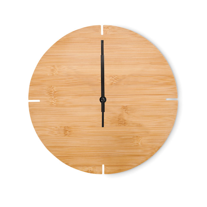 Round shape bamboo wall clock Legno item picture open