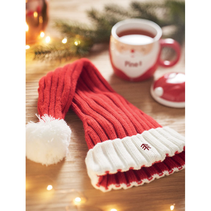 Long Christmas knitted beanie Rosso item picture top
