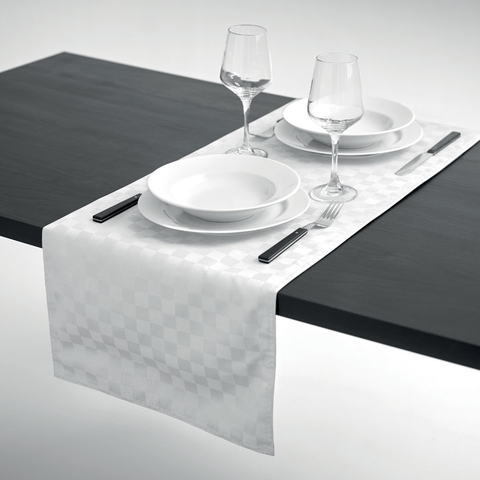 Table runner in polyester Bianco item detail picture