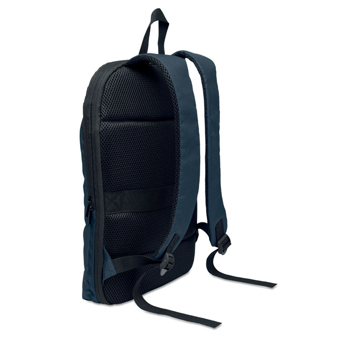 Expandable 600D RPET backpack Blu item picture 5