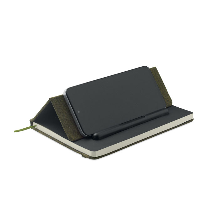 A5 notebook with phone holder Verde Scuro item picture back