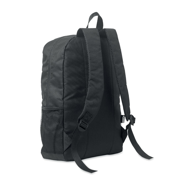 600D RPET polyester backpack Nero item picture side