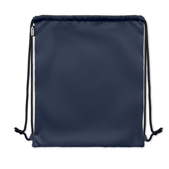 Large drawstring bag 300D RPET Blu item picture back