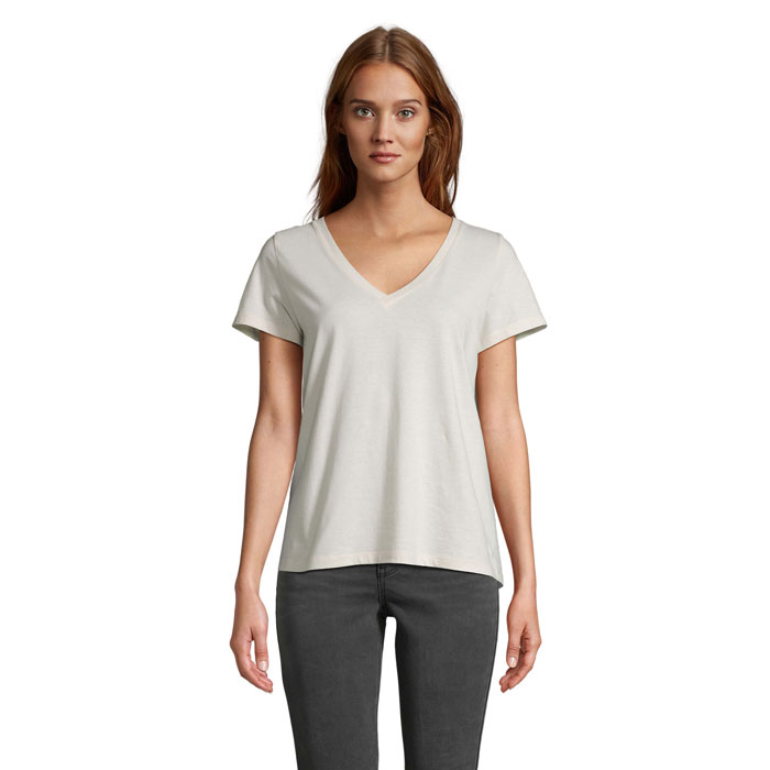REGENT V T-SHIRT WOMEN Bianco Sporco item picture front