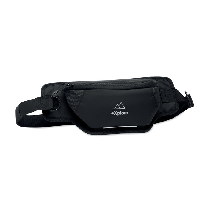 Hiking waist bag in 420D nylon Nero item picture printed