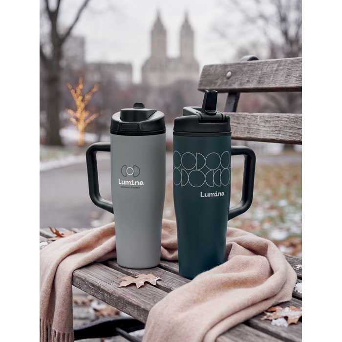 Bicchiere doppio strato 900 ml Grigio item picture printed