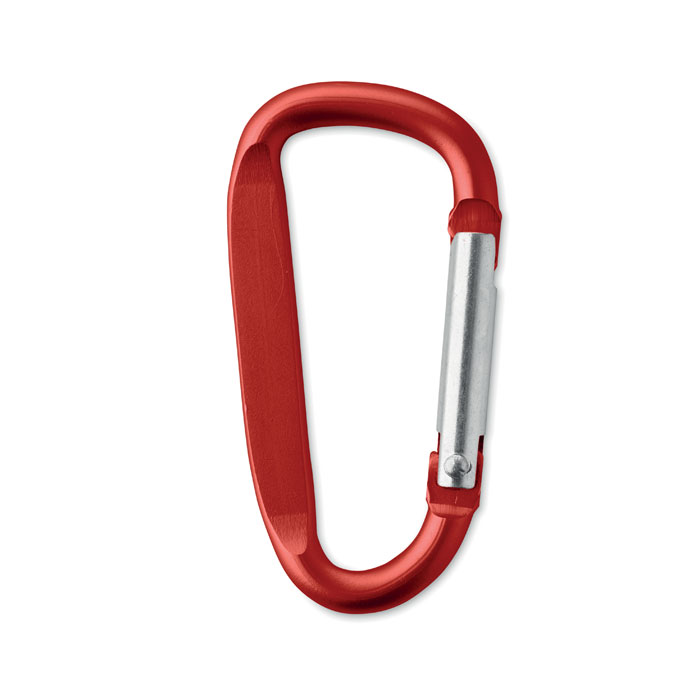 Carabiner clip in aluminium. Rosso item picture front
