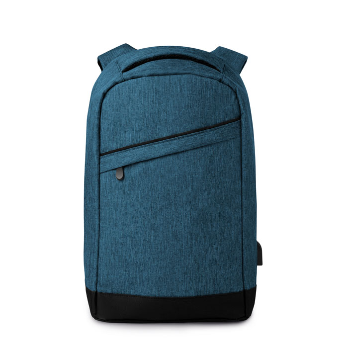 2 tone backpack incl USB plug Blu item picture front