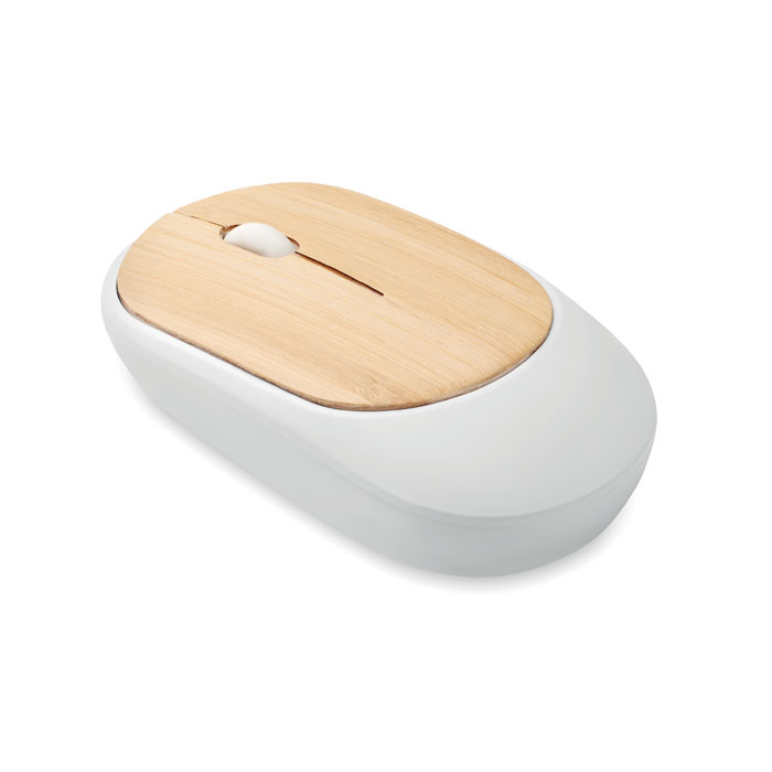 Mouse senza fili in bambù white item picture front