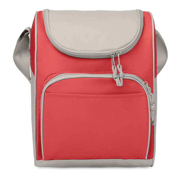 Cooler bag with front pocket red item picture top