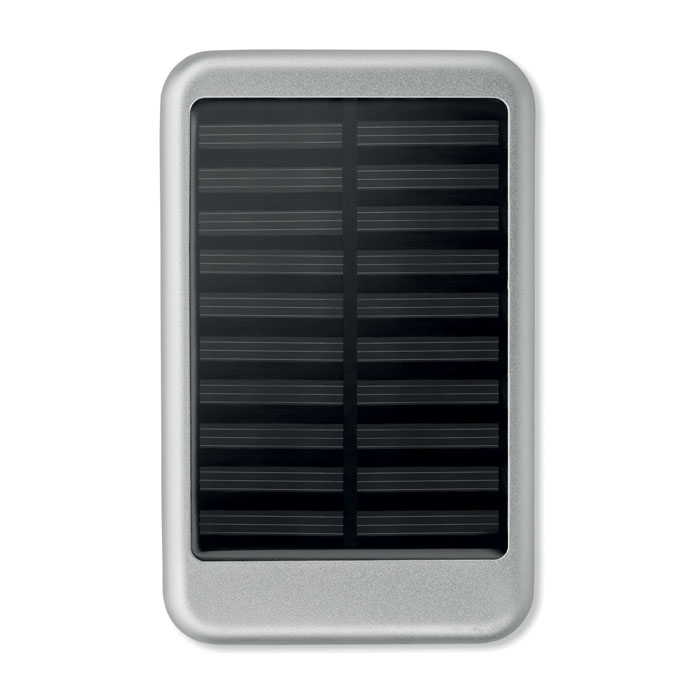 4000 mAH solar powerbank matt silver item picture side