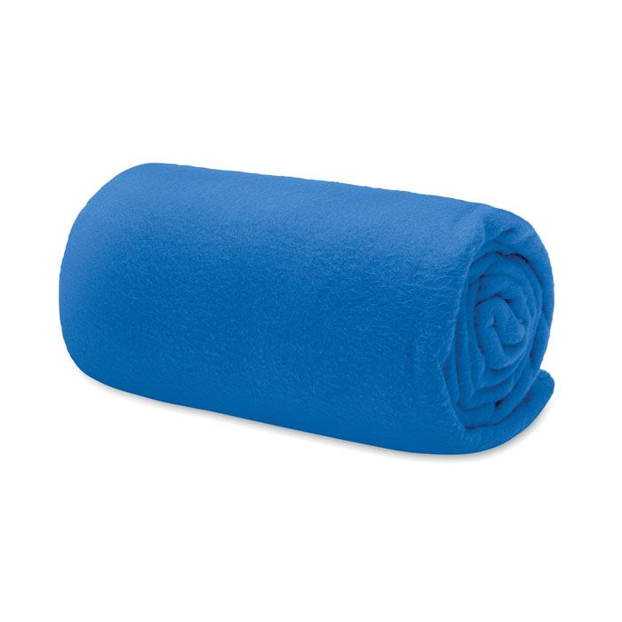 RPET fleece travel blanket Blu Royal item picture side