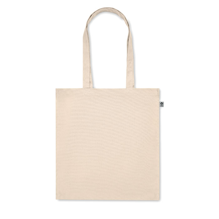 Organic cotton shopping bag Beige item picture back