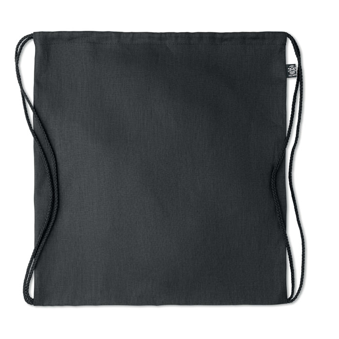 Hemp drawstring bag 200 gr/m² Nero item picture back