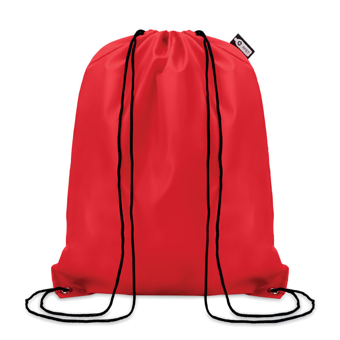 190T RPET drawstring bag Rosso item picture front