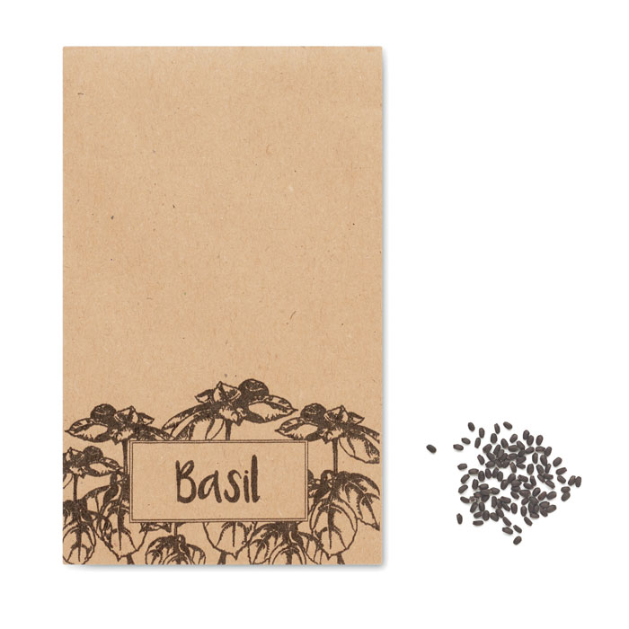 Basil seeds in craft envelope Beige item picture front