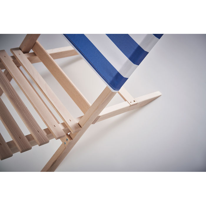 Foldable wooden beach chair Bianco/Blu item detail picture