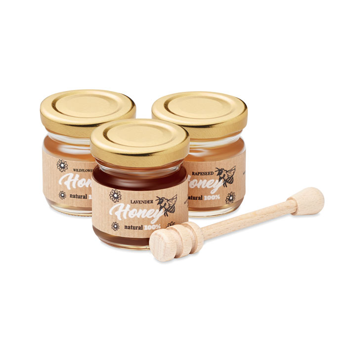 Set of 3 wildflower honey Legno item picture side