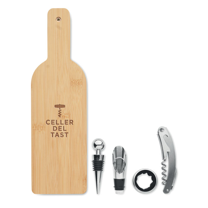 Bottle shaped wine set Legno item picture printed