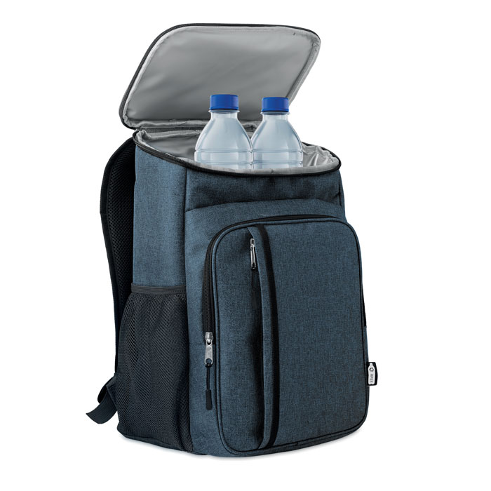Outdoor cooler bag 600D RPET Blu item picture open