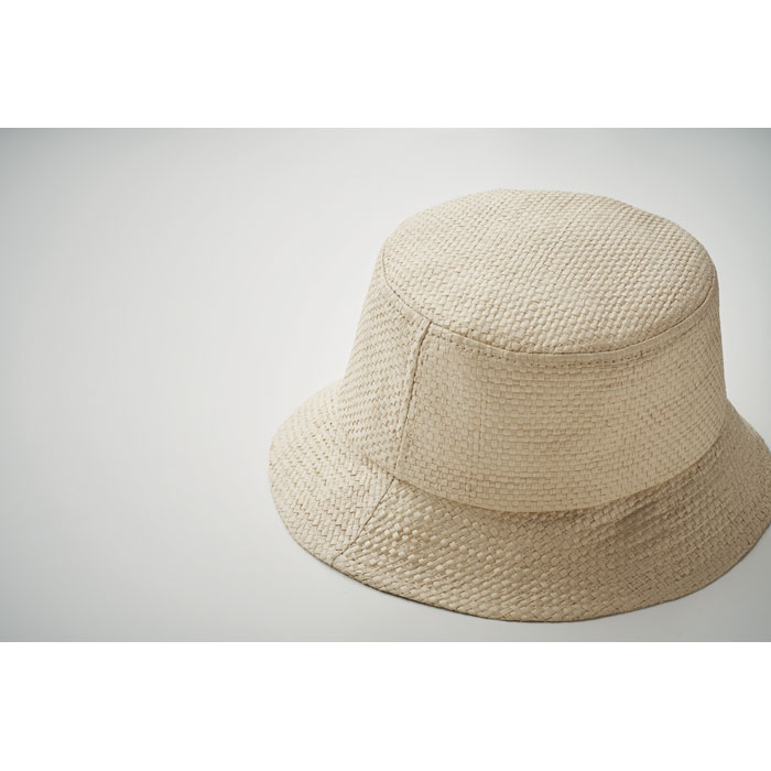 Paper straw bucket hat Beige item detail picture