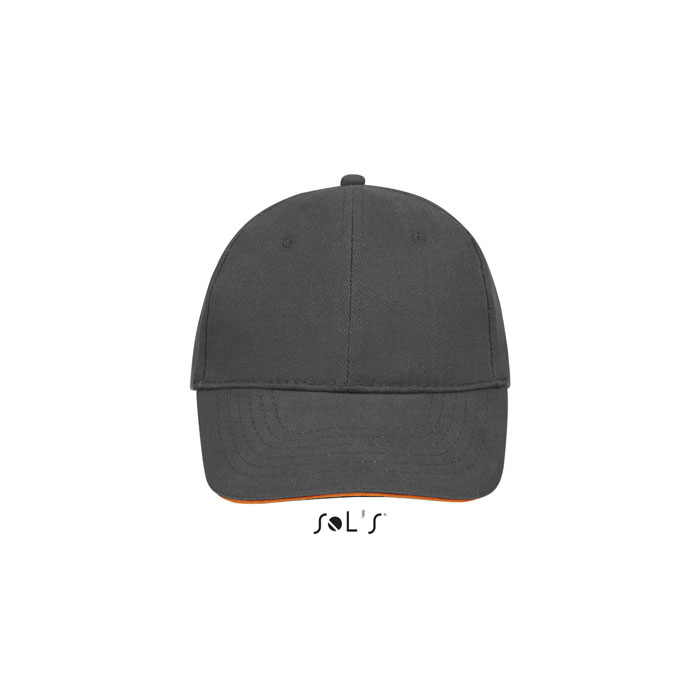 BUFFALO SIX PANEL CAP Dark Grey / Orange item picture front
