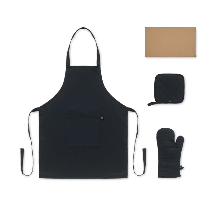 Set cucina in cotone riciclato Nero item picture 1