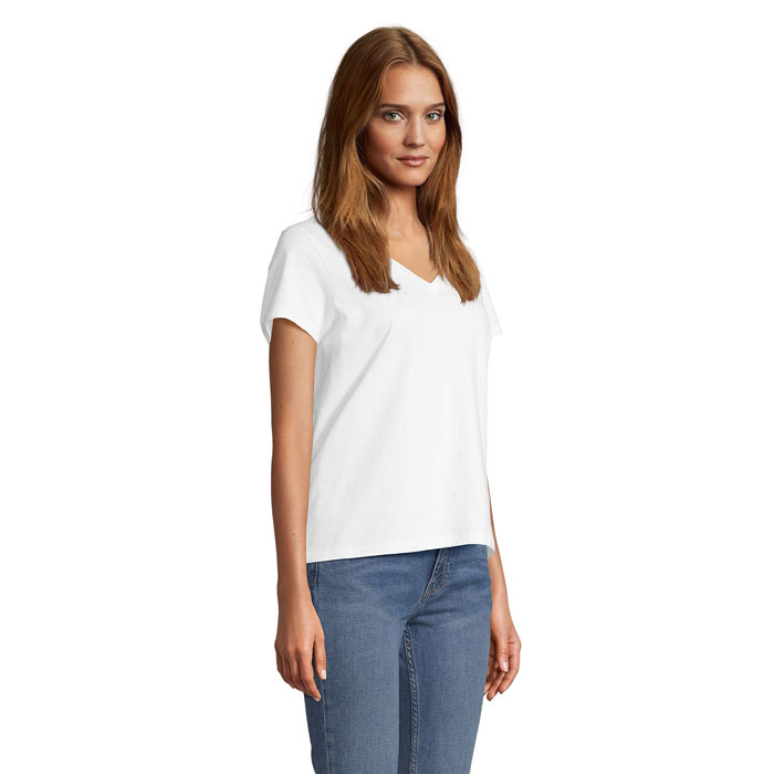 REGENT V T-SHIRT WOMEN Bianco item picture side