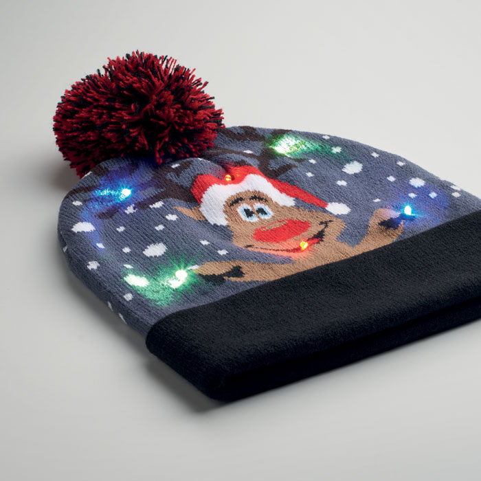 Christmas knitted beanie LED Blu item detail picture