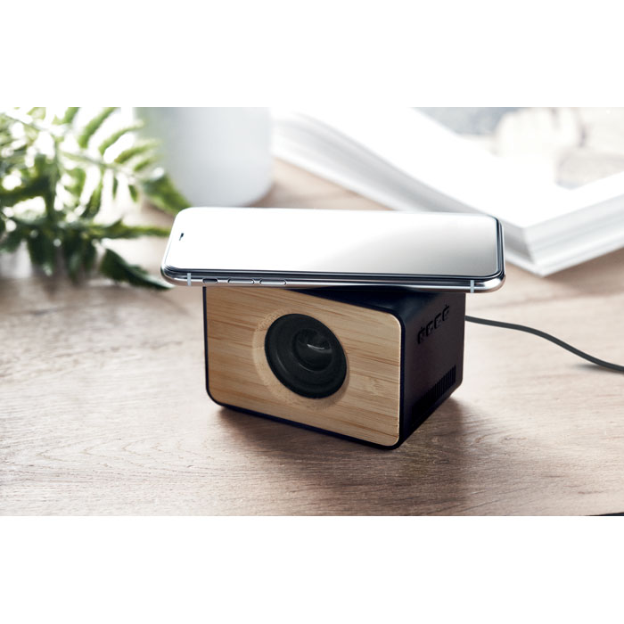 Speaker wireless in bamboo 5.0 black item ambiant picture