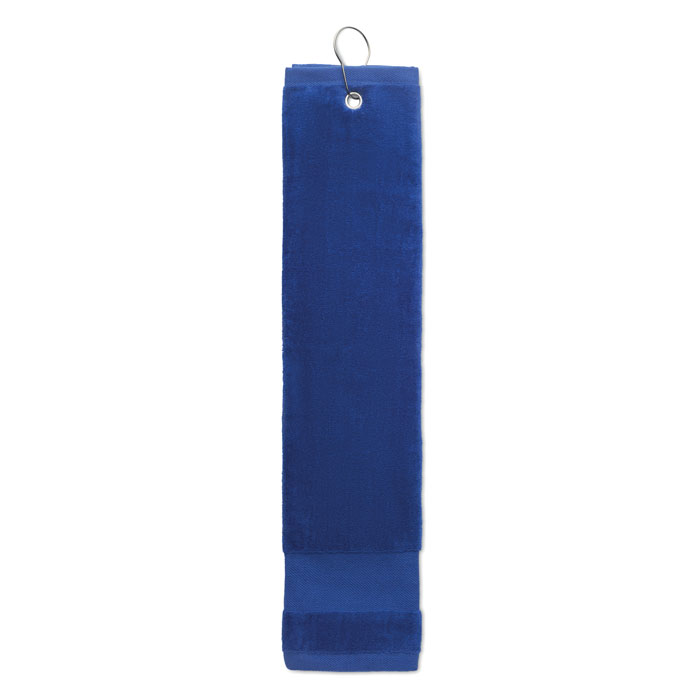 Cotton golf towel with hanger Blu item picture top