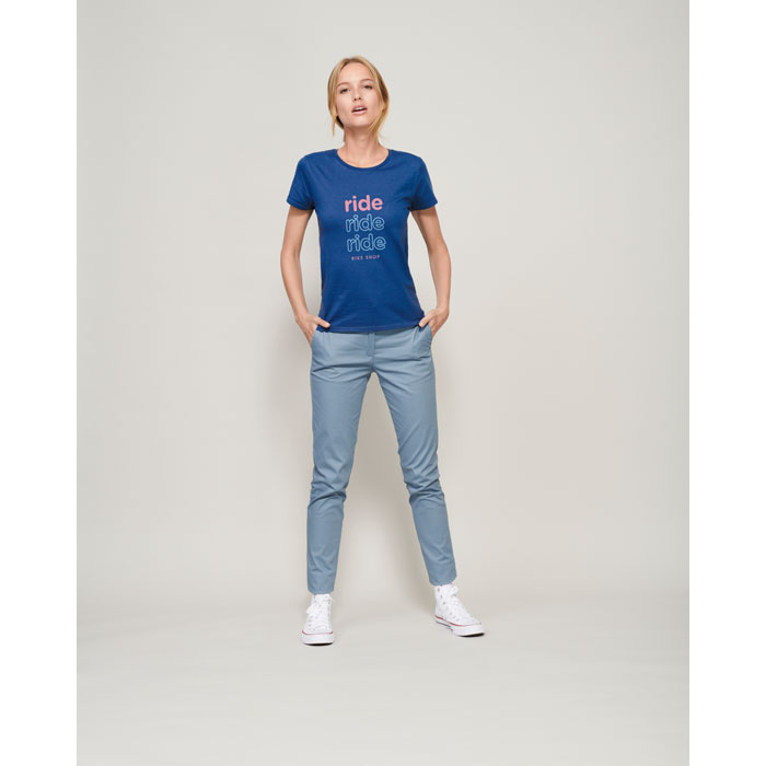SADER WOMEN T-Shirt 150g Blu Scuro Francese item picture printed
