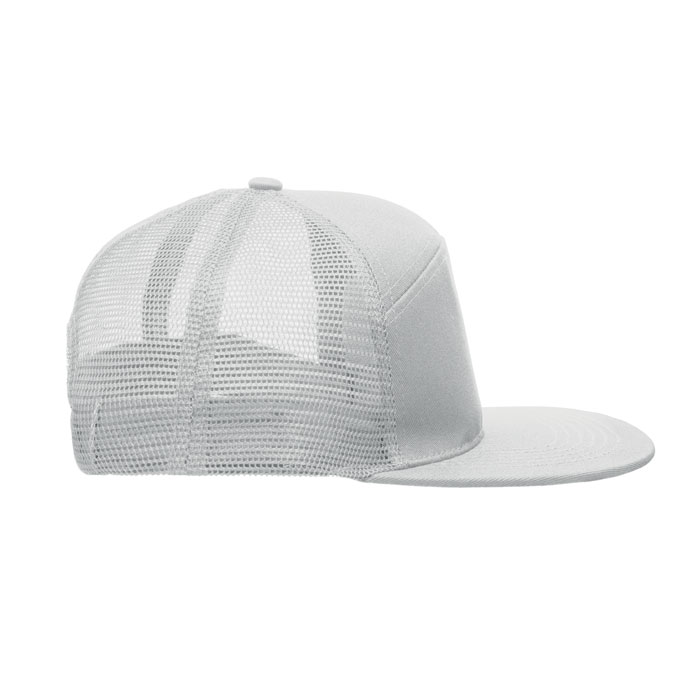 7 panel flat visor cap Bianco item picture top