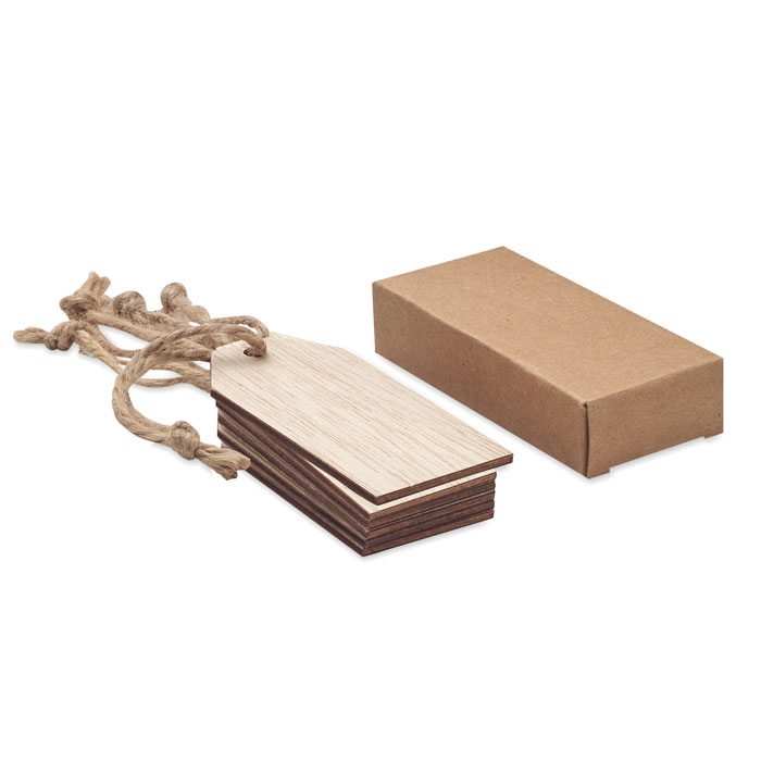 Set 6 etichette regalo in legno wood item picture front