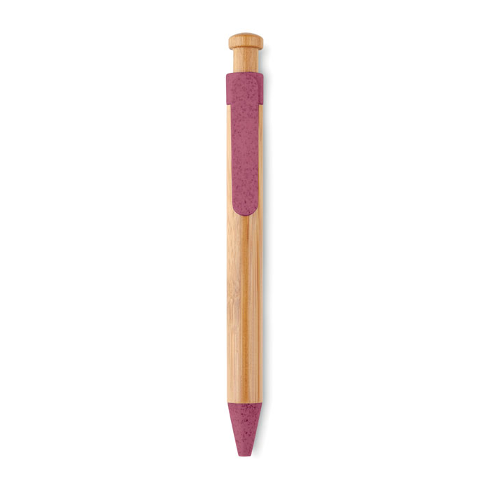 Penna a sfera in bamboo Rosso item picture front