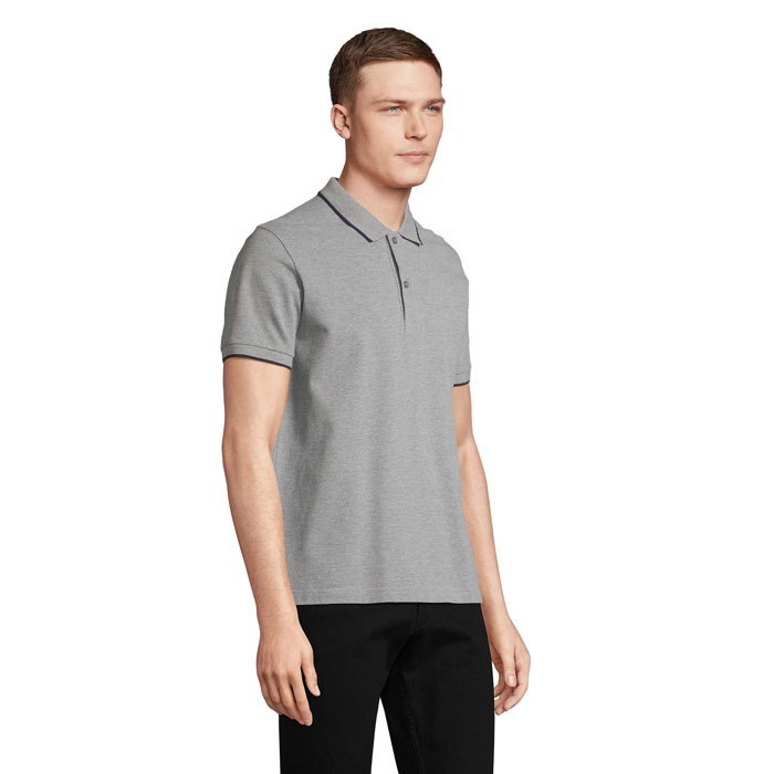 PALERMO POLO Grey Melange/ French Navy item picture side