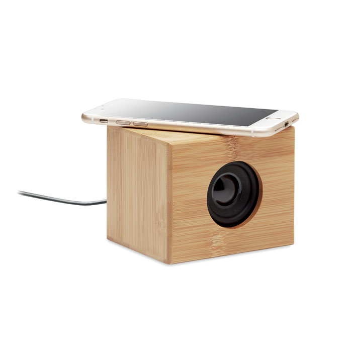Speaker in bamboo senza fili 5. wood item picture side