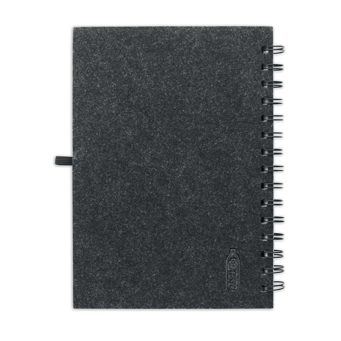 A5 RPET felt cover notebook Grigio Pietra item picture back