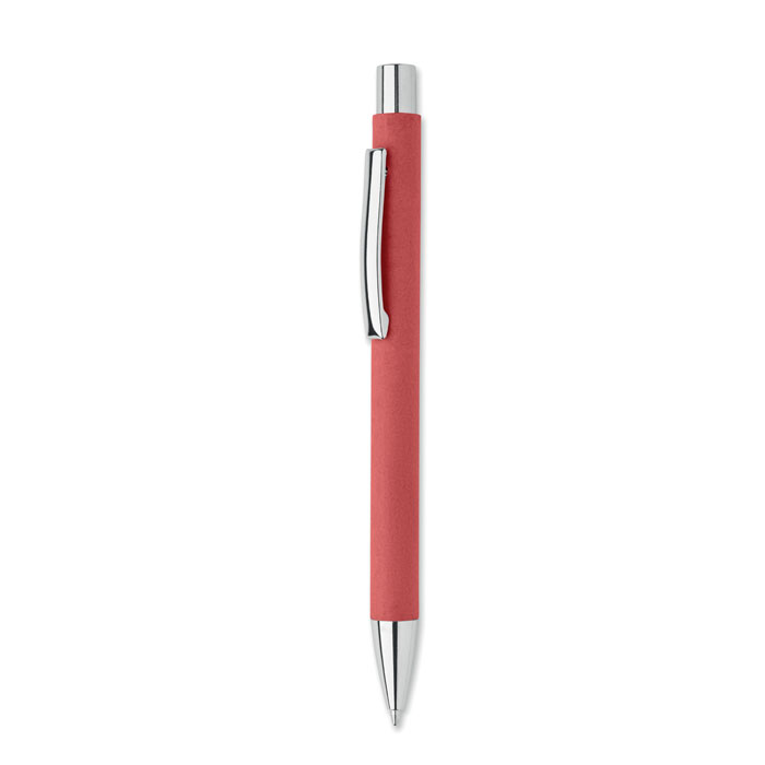 Recycled paper push ball pen Rosso item picture front