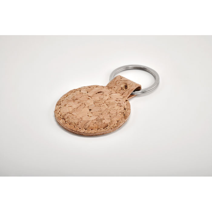 Round cork key ring Beige item detail picture