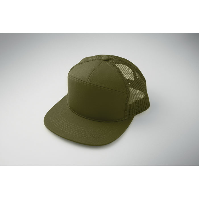 7 panel flat visor cap Verde Militare item detail picture