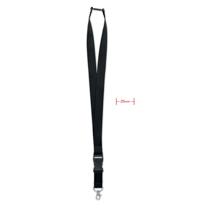 Lanyard with metal hook 25mm Nero item picture front